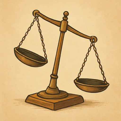 Tipped balance scales symbolising critical thinking and weighing pros and cons.